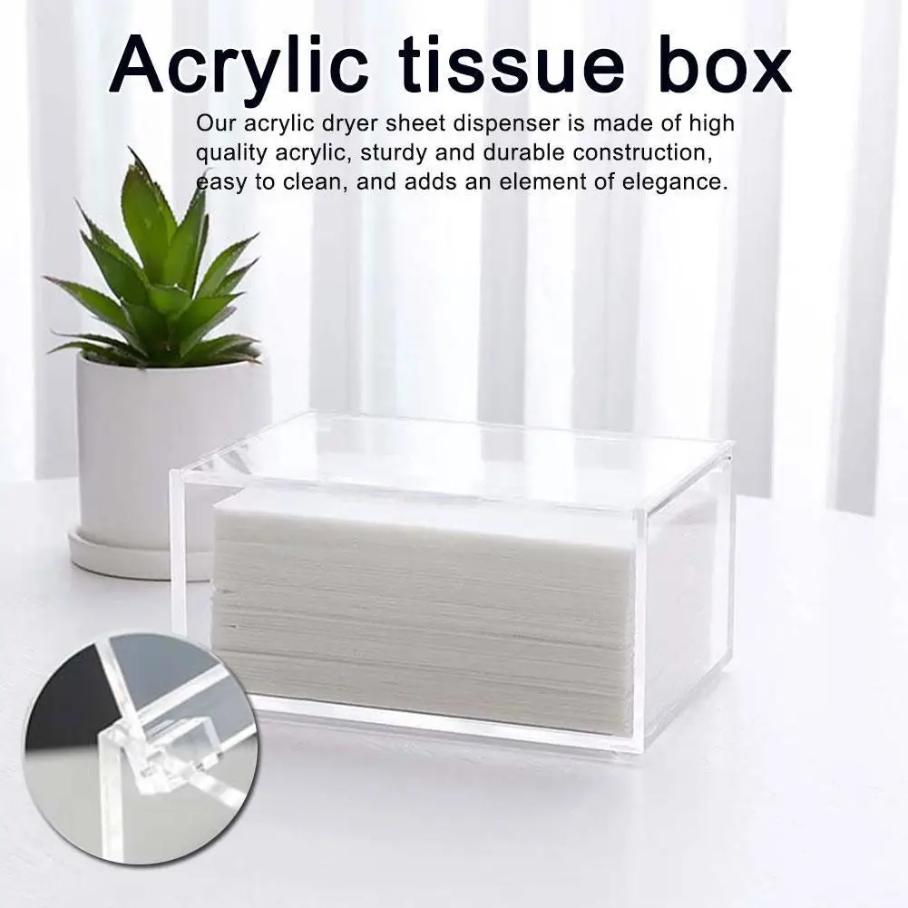 

Transparent Table Tissue Box Acrylic Storage Box Paper Box Flip Face Towel Home Gadgets For Kitchen Living Bedroom F1y4