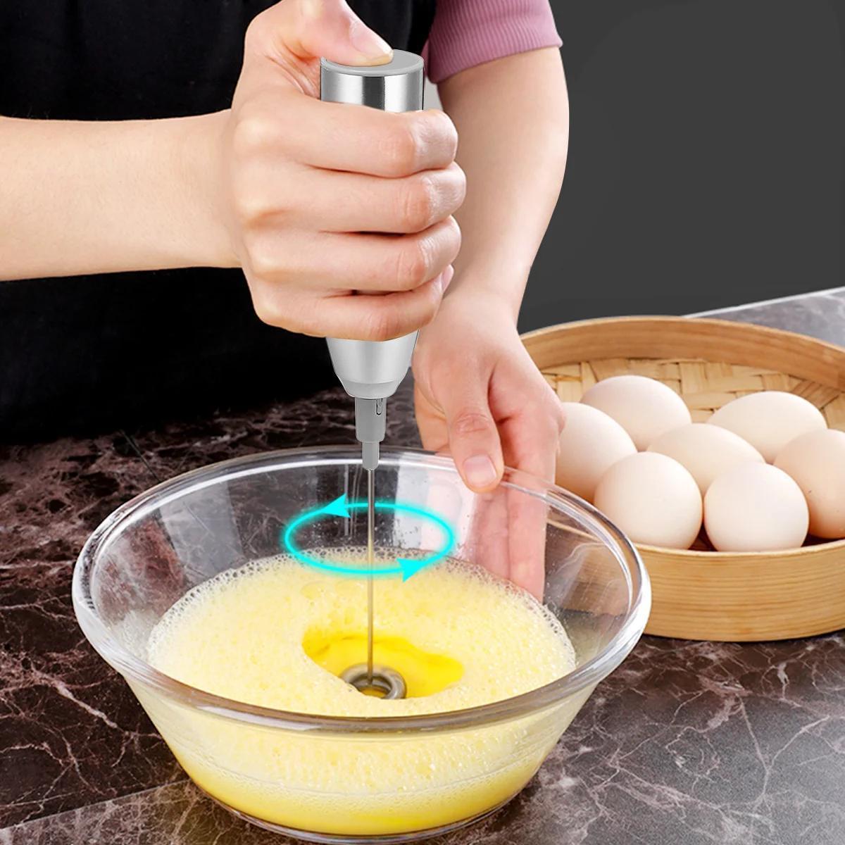 Stainless Steel Electric Milk Frother Handheld Maker Whisk Coffee Blender for Home Cafe (with 3 Whisk Heads)
Stainless Steel Electric Milk Frother Handheld Maker Whisk Coffee Blender for Home Cafe (with 3 Whisk Heads)