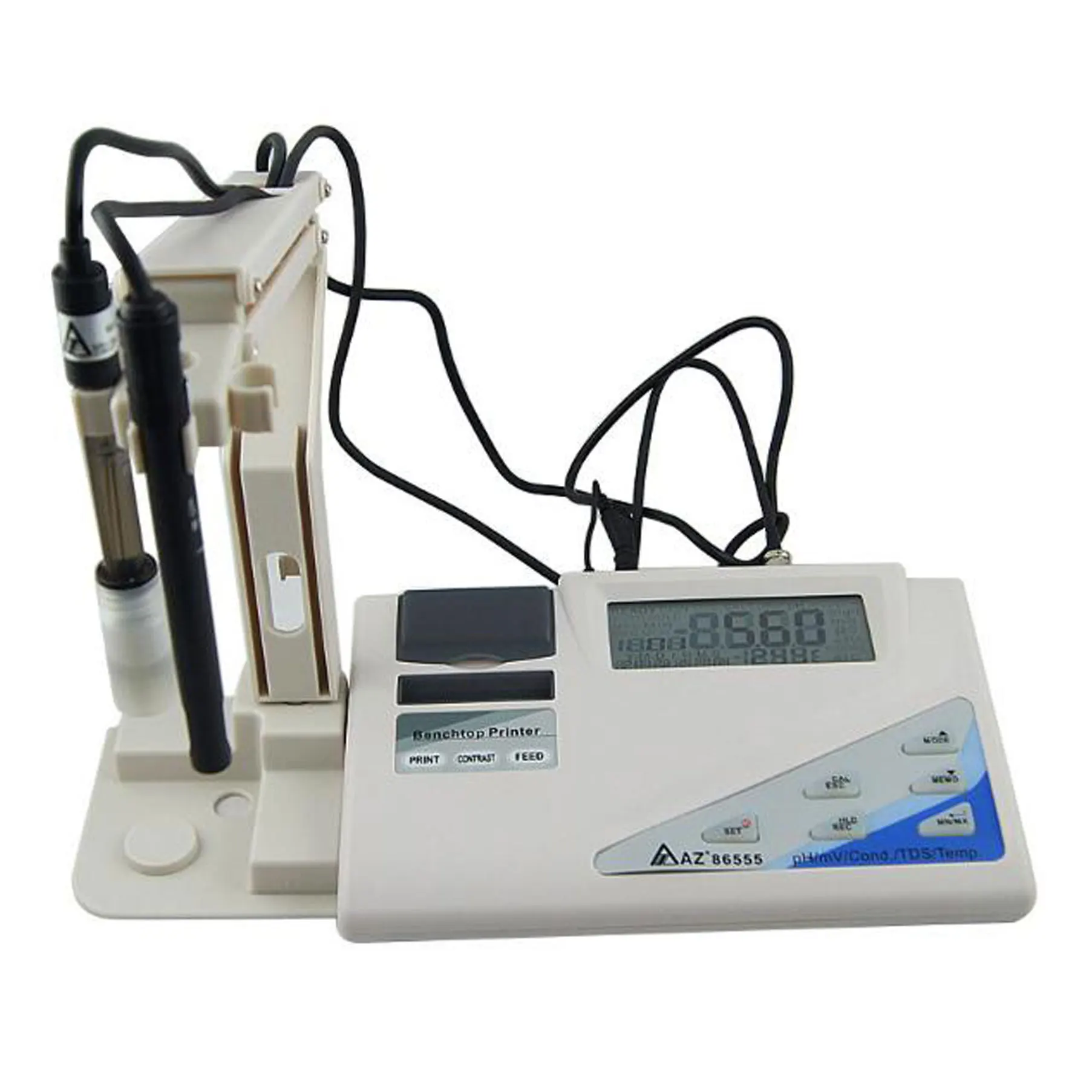 Professional AZ86555 Multiparameter Benchtop Water Quality Tester pH/ ORP/ Conductivity/ TDS/ Salinity Meter with Printer
Professional AZ86555 Multiparameter Benchtop Water Quality Tester pH/ ORP/ Conductivity/ TDS/ Salinity Meter with Printer