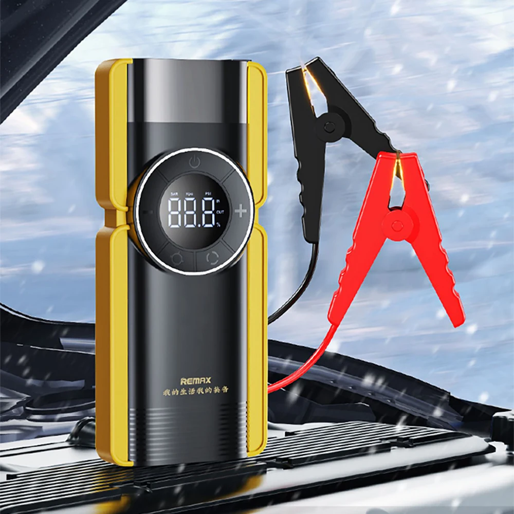 Car Jump Starter Air Compressor Power Bank Lighting 4 In 1 Portable Air Pump Car Battery Starters Starting Auto Tyre Inflator
Car Jump Starter Air Compressor Power Bank Lighting 4 In 1 Portable Air Pump Car Battery Starters Starting Auto Tyre Inflator