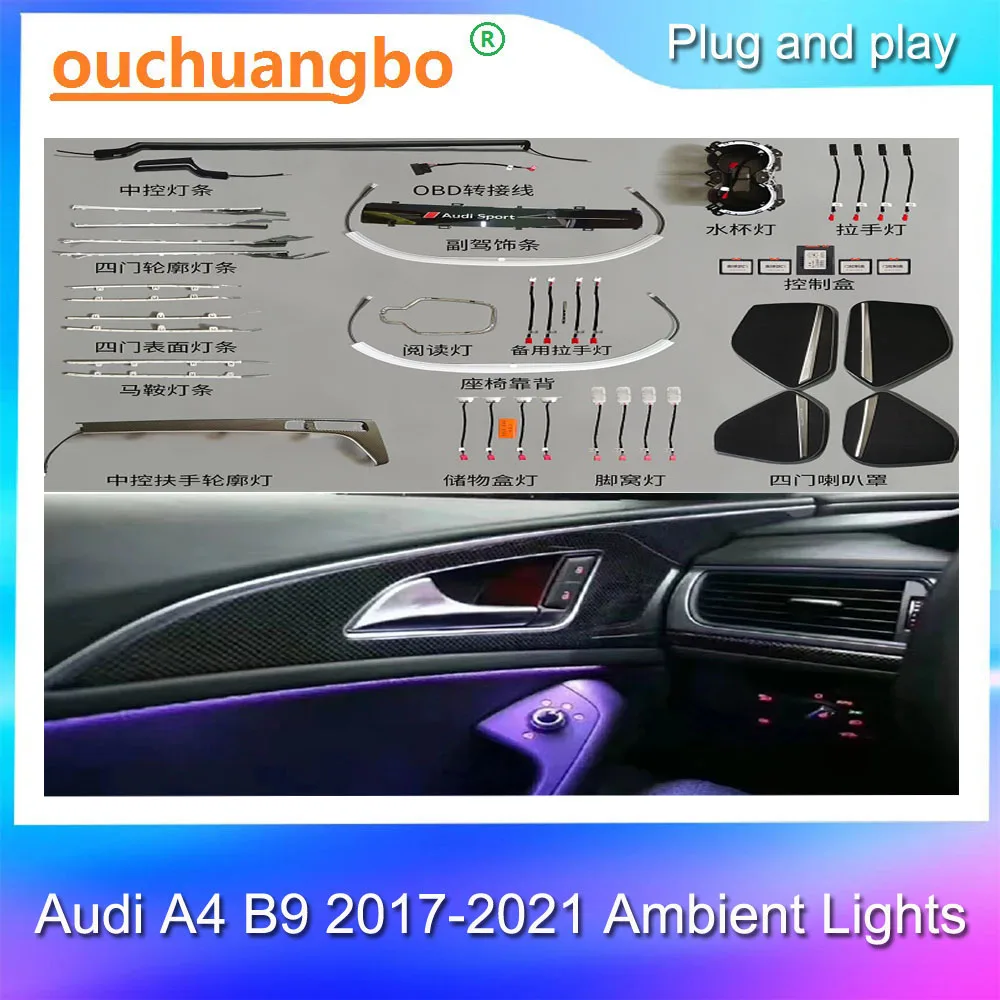 Ouchuangbo ambient light For Audi A4 B9 2017-2019 MMI control Interior Atmosphere Light door Footwell light
Ouchuangbo ambient light For Audi A4 B9 2017-2019 MMI control Interior Atmosphere Light door Footwell light