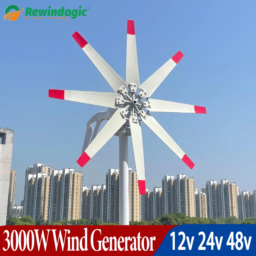 Ветрогенератор с контроллером MPPT, 3000 Вт, 12 В, 24 В, 48 В
Ветрогенератор с контроллером MPPT, 3000 Вт, 12 В, 24 В, 48 В