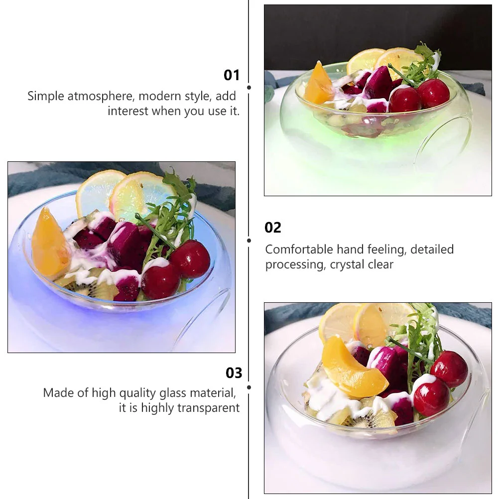 

Bowl Fruit Salad Ice Bowls Serving Chilled Dry Transparent Dip Vegetable Chiller Dish Caviar Kitchen Server Decorative Platter