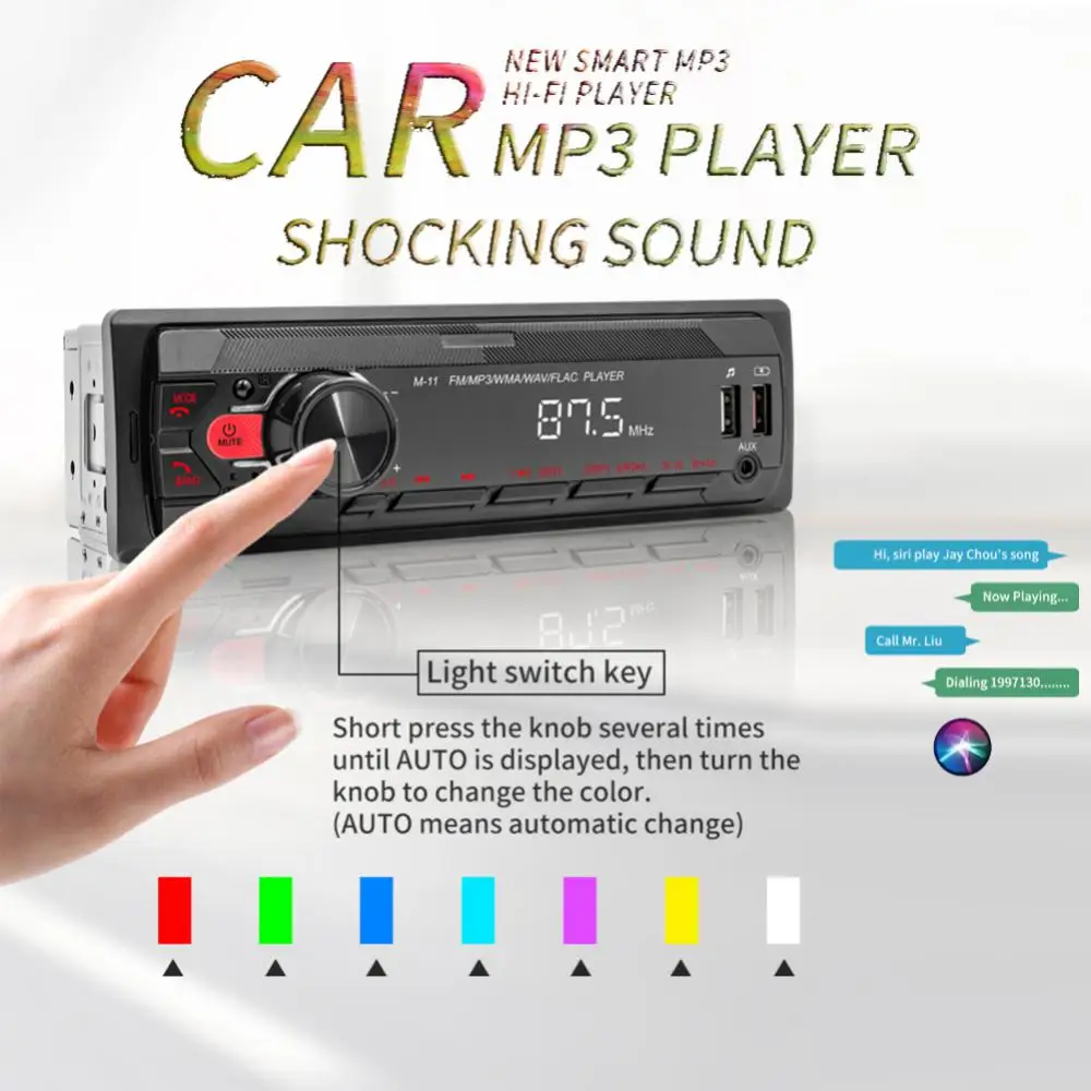 Multifunctional Mp3 Player Remote Control Car Multimedia Player Voice Assistant 2900 Usb Fm Autoradio Aux Player Colored Lights 
Multifunctional Mp3 Player Remote Control Car Multimedia Player Voice Assistant 2900 Usb Fm Autoradio Aux Player Colored Lights