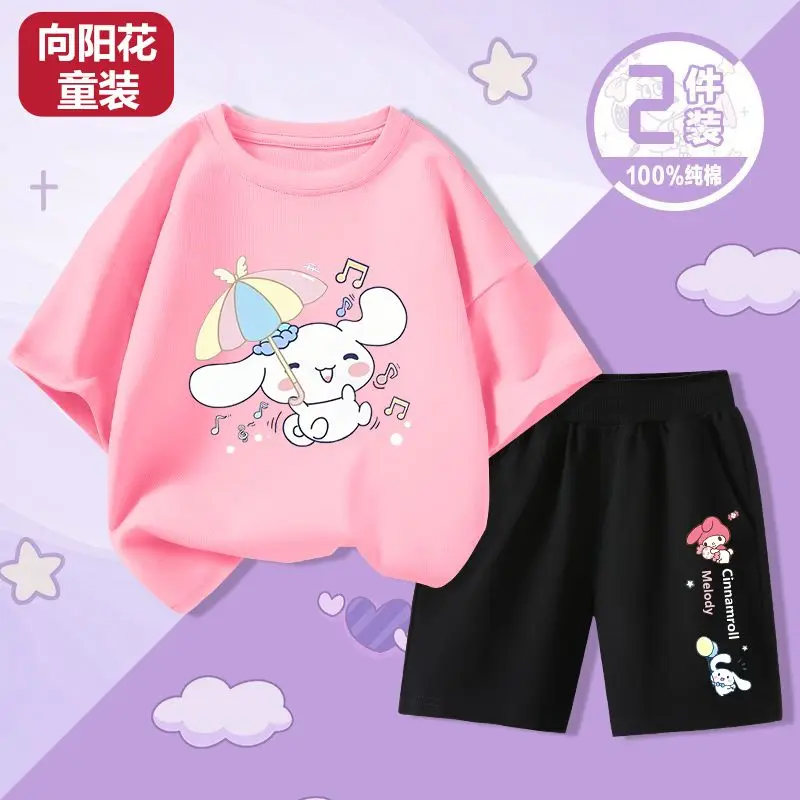 Summer Children Clothing Sets Kawaii Sanrieod Anime Kuromi Cinnamoroll Kids Boys Girls Clothes Cotton T-Shirts Shorts 2Pcs Suit
Summer Children Clothing Sets Kawaii Sanrieod Anime Kuromi Cinnamoroll Kids Boys Girls Clothes Cotton T-Shirts Shorts 2Pcs Suit