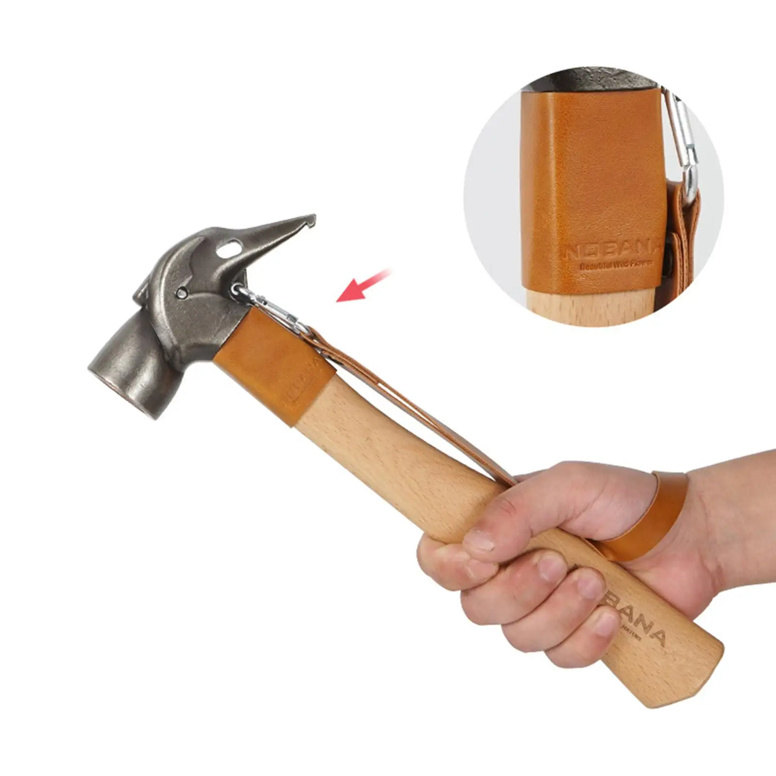 Multifunction Camping Hammer with Tent Stake Remover with PU Strap Wood Handle Non Slip Grip 12" for Camping Backpacking Hiking
Multifunction Camping Hammer with Tent Stake Remover with PU Strap Wood Handle Non Slip Grip 12" for Camping Backpacking Hiking