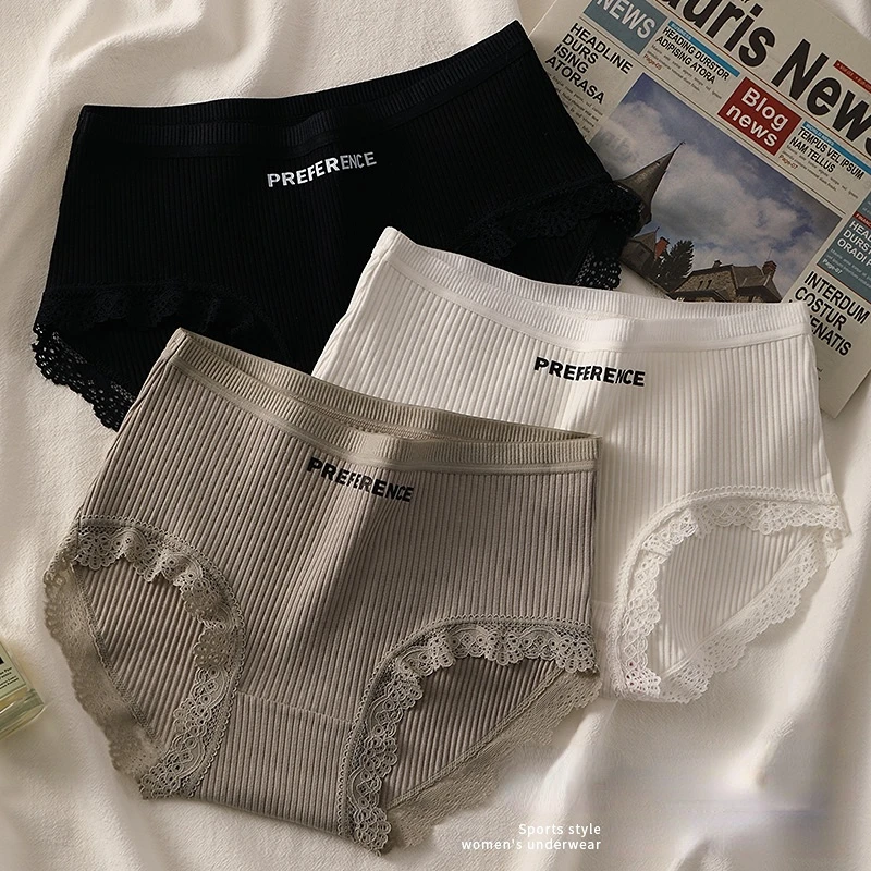 Cotton Underwear Women Threaded Solid Color Simple Letter Briefs Mid Waist Comfortable Breathable Underwear Calcinha Feminina
Cotton Underwear Women Threaded Solid Color Simple Letter Briefs Mid Waist Comfortable Breathable Underwear Calcinha Feminina