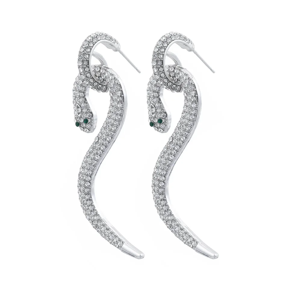 New Arrivals Shiny Rhinestone Snake Shaped Drop Earrings for Women Animal Stud Earring Statement Jewellry Accessories 
New Arrivals Shiny Rhinestone Snake Shaped Drop Earrings for Women Animal Stud Earring Statement Jewellry Accessories