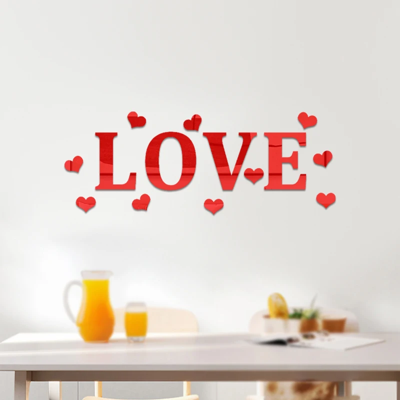 Love Heart Acrylic Wall Stickers Home Decor For Living Room Bedroom English Alphabet Letter Love Poste Cabinet 3D Mirror Sticker
Love Heart Acrylic Wall Stickers Home Decor For Living Room Bedroom English Alphabet Letter Love Poste Cabinet 3D Mirror Sticker