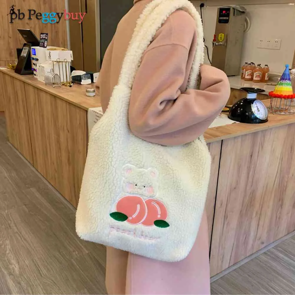 Women Autumn Winter Cashmere Shoulder Bag Large Capacity Tote Bags Female Girl Cute Cartoon Bear Embroidery Soft Fleece Handbags
Women Autumn Winter Cashmere Shoulder Bag Large Capacity Tote Bags Female Girl Cute Cartoon Bear Embroidery Soft Fleece Handbags
