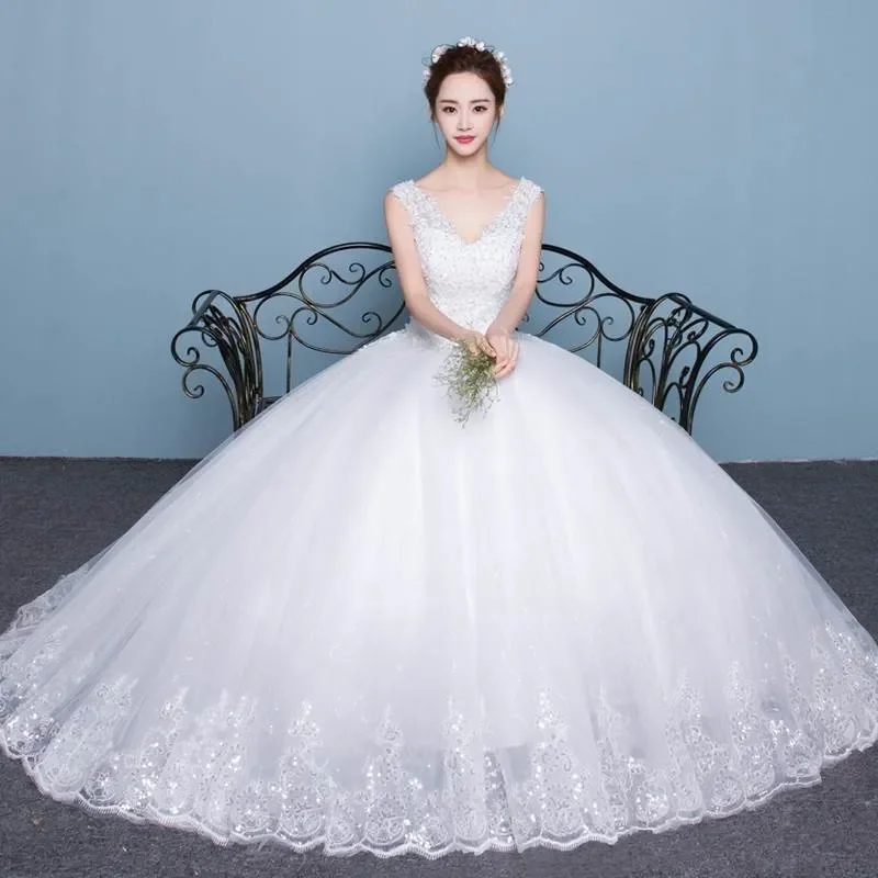 Bride Slim Large Size Sleeveless Wedding Dress New Lace Up Ball Gowns wedding dresses Princess Dressses
Bride Slim Large Size Sleeveless Wedding Dress New Lace Up Ball Gowns wedding dresses Princess Dressses