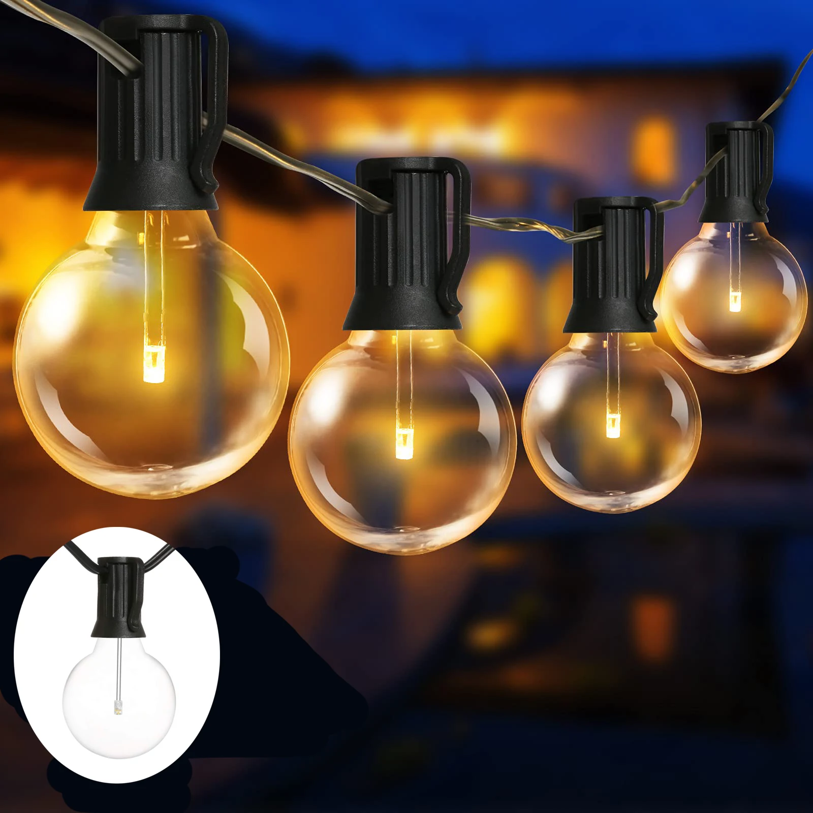 Hcnew G40 Fairy Lights - 25 Feet Outdoor Decoration Fairy Lights with 25 LED Lights for Backyard, Porch, Balcony Party Dec
Hcnew G40 Fairy Lights - 25 Feet Outdoor Decoration Fairy Lights with 25 LED Lights for Backyard, Porch, Balcony Party Dec