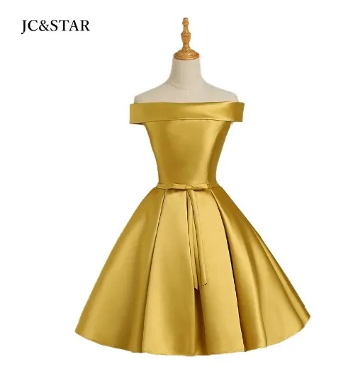 Gold Bridesmaid Dresses Satin Off The Shoulder Wedding Party Robe Short Elegant Evening Vestido De Festa Spot Prom Gown Cheap
Gold Bridesmaid Dresses Satin Off The Shoulder Wedding Party Robe Short Elegant Evening Vestido De Festa Spot Prom Gown Cheap