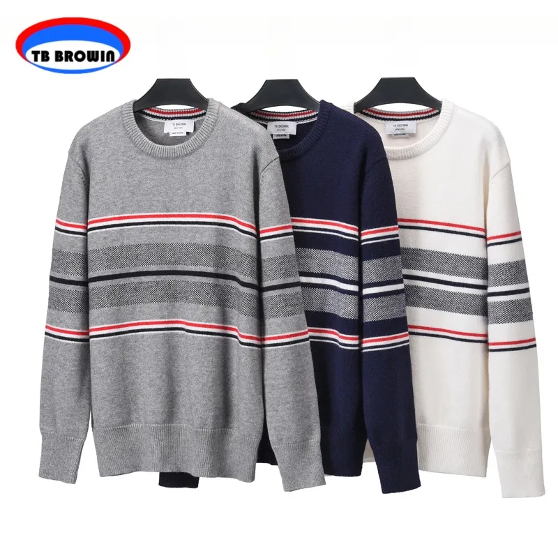 TB BROWIN Thom New Wool Sweater Autumn Fashion Geometric Stripes Men's Long Sleeve Casual Round Neck Cold Resistant Cotton Tops
TB BROWIN Thom New Wool Sweater Autumn Fashion Geometric Stripes Men's Long Sleeve Casual Round Neck Cold Resistant Cotton Tops