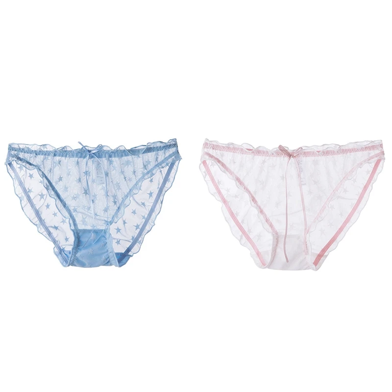 Hot Kf-2X Women's Underwear Traceless Breathable Underpants Dots Panties Lace Sexy Panties L Light Blue & White 
Hot Kf-2X Women's Underwear Traceless Breathable Underpants Dots Panties Lace Sexy Panties L Light Blue & White