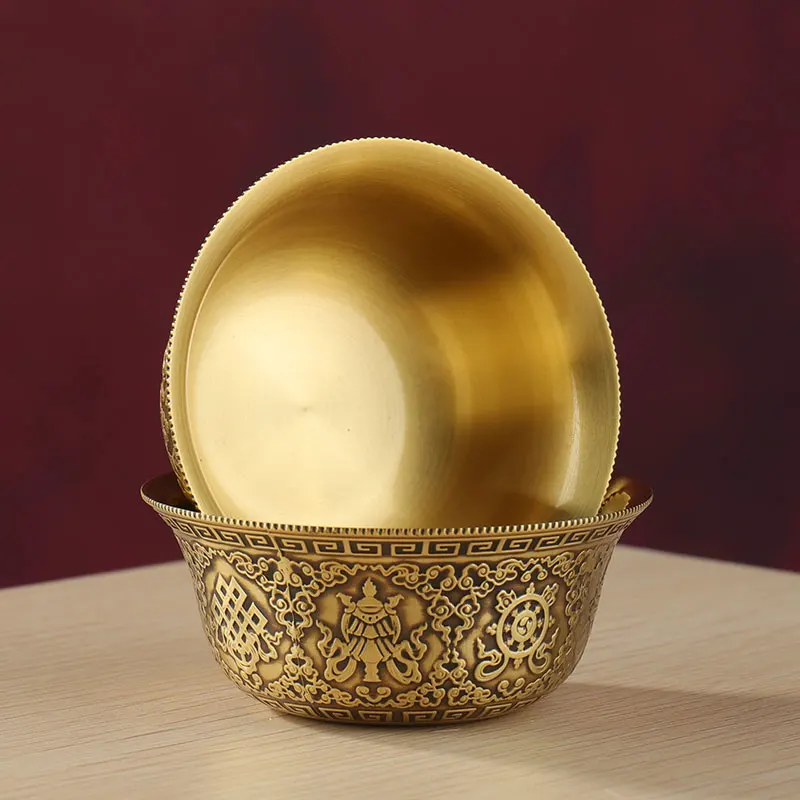Household water supply bowl pure copper carving eight auspicious national wind supplies table decoration water supply cup bronze
Household water supply bowl pure copper carving eight auspicious national wind supplies table decoration water supply cup bronze