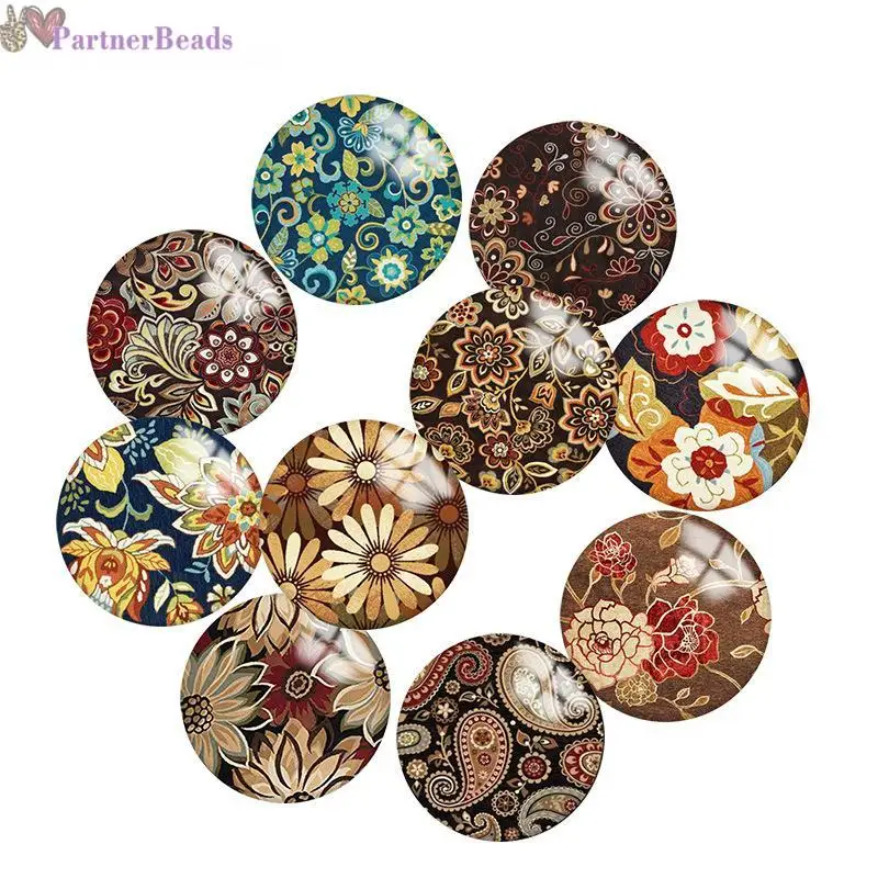 Brown flower Pattern Round Photo Glass Cabochon Demo Flat Back Making Findings 20mm Snap Button N1871 
Brown flower Pattern Round Photo Glass Cabochon Demo Flat Back Making Findings 20mm Snap Button N1871