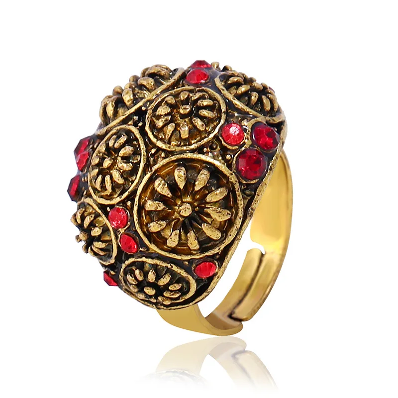 Crystal Big Rings For Women Fashion Jewelry Antiqued Gold Color Rhinestone Beads Finger Statement Ring Charm Accessories
Crystal Big Rings For Women Fashion Jewelry Antiqued Gold Color Rhinestone Beads Finger Statement Ring Charm Accessories