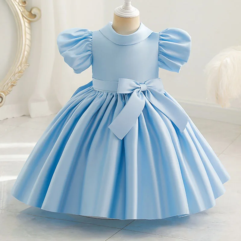 Children's Princess Dress New Bubble Sleeves Bowknot Satin Christmas Wedding Dress Girls' Walk Show Performance Dress
Children's Princess Dress New Bubble Sleeves Bowknot Satin Christmas Wedding Dress Girls' Walk Show Performance Dress