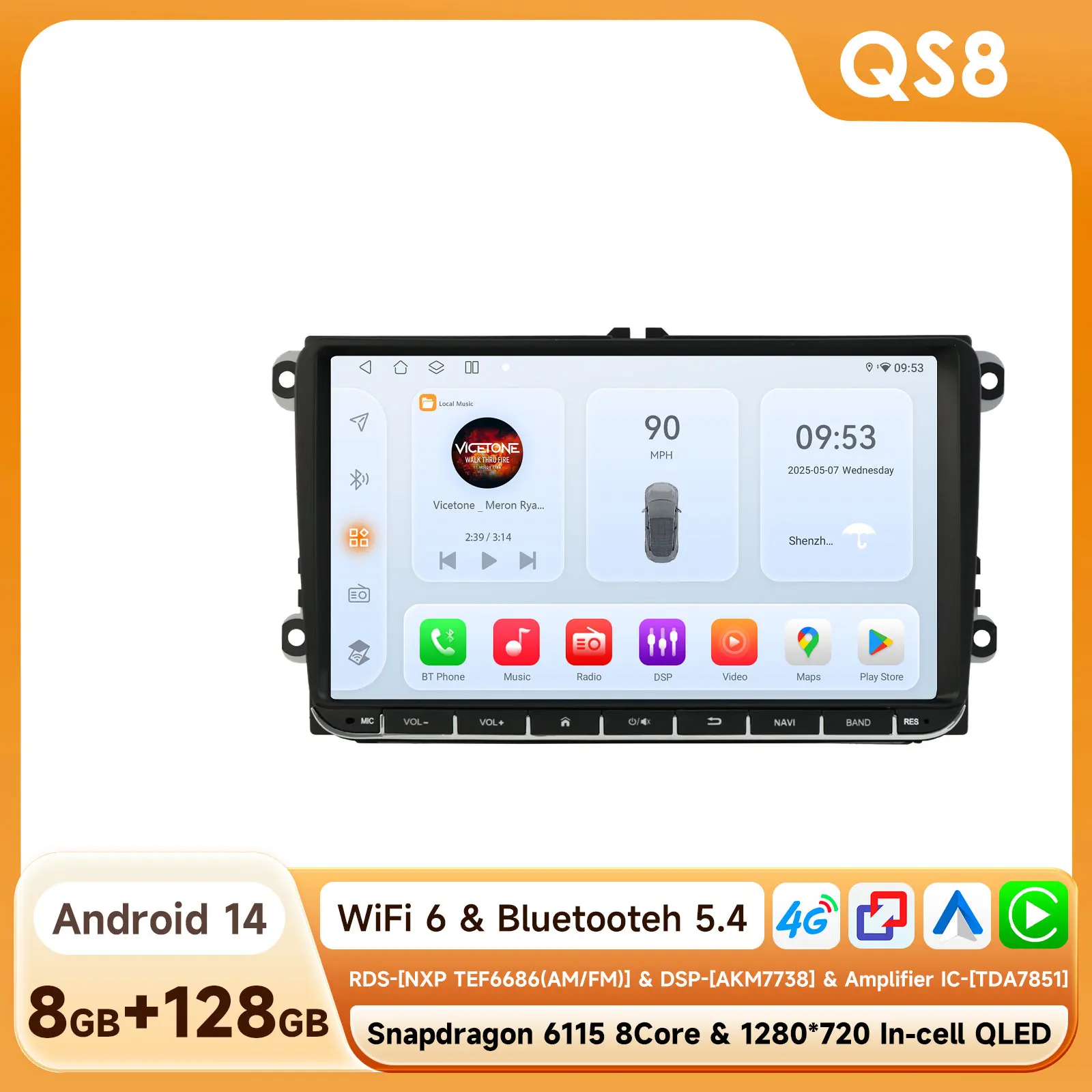 Android 14 9 "2 Din Автомобильный радиоприемник Carplay для Polo Golf 5 6 Passat B6 CC Tiguan Touran EOS SHARAN SCIROCCO GPS Naviation Мультимедиа
Android 14 9 "2 Din Автомобильный радиоприемник Carplay для Polo Golf 5 6 Passat B6 CC Tiguan Touran EOS SHARAN SCIROCCO GPS Naviation Мультимедиа