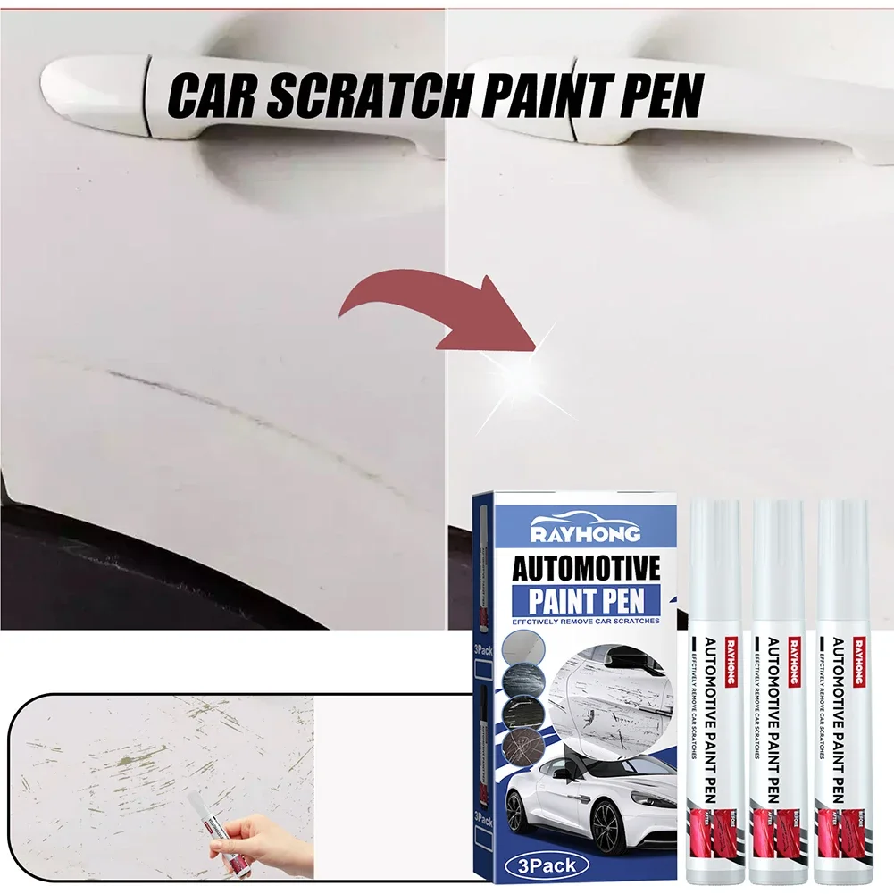 

3 Pieces Car Touch Up Paint Pen Black/White Waterproof Auto Scratch Remover Pen Automobile Paint Scratch Repair Car Grooming