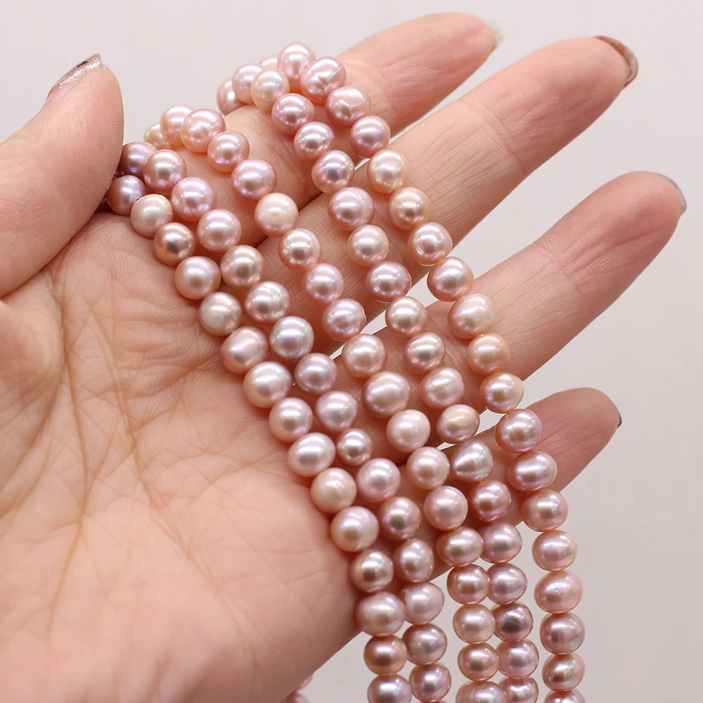 High Quality Natural Freshwater Pearl Near Round Shape Beads DIY Ladies Trendy Necklace Bracelet Making Exquisite Jewelry Gifts
High Quality Natural Freshwater Pearl Near Round Shape Beads DIY Ladies Trendy Necklace Bracelet Making Exquisite Jewelry Gifts