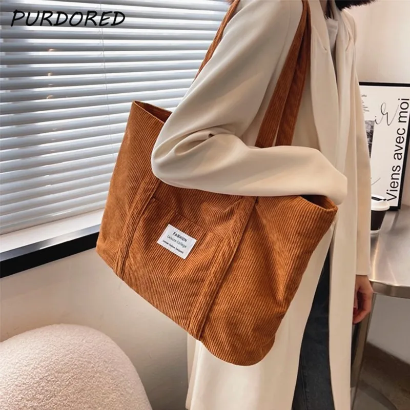 PURDORED 1 Pc New Large Women Corduroy Shoulder Bag Female Designer Shopping Bag Reusable Girls Handbags Shoulder Tote Bag
PURDORED 1 Pc New Large Women Corduroy Shoulder Bag Female Designer Shopping Bag Reusable Girls Handbags Shoulder Tote Bag
