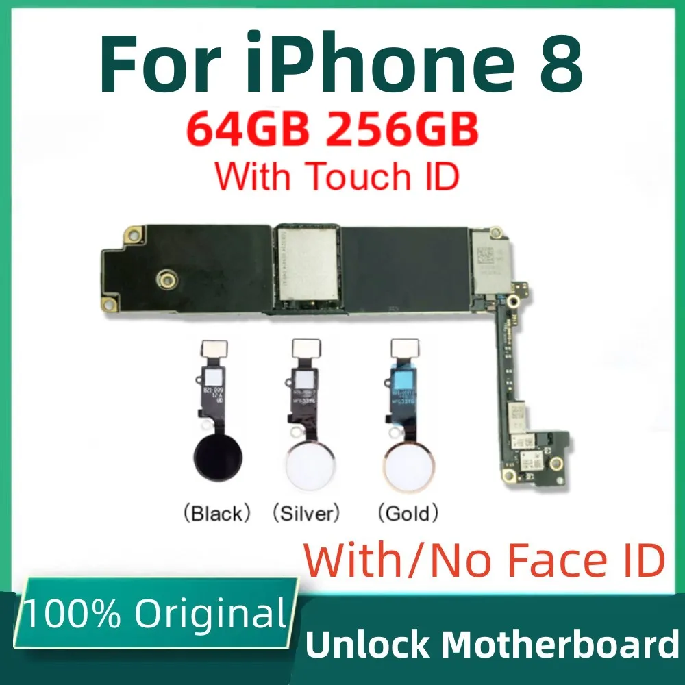 Original Unlock Mainboard Motherboard For iPhone 8 Motherboards With Touch ID Support Update Plate Logic Board Free Test Working
Original Unlock Mainboard Motherboard For iPhone 8 Motherboards With Touch ID Support Update Plate Logic Board Free Test Working