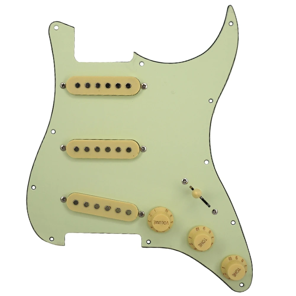 

Set of 11 Hole Guitar Pickguard ST SSS Back Plate with Knobs Tips 52/52/52mm Pickup Covers for Sq St Guitar Accessories