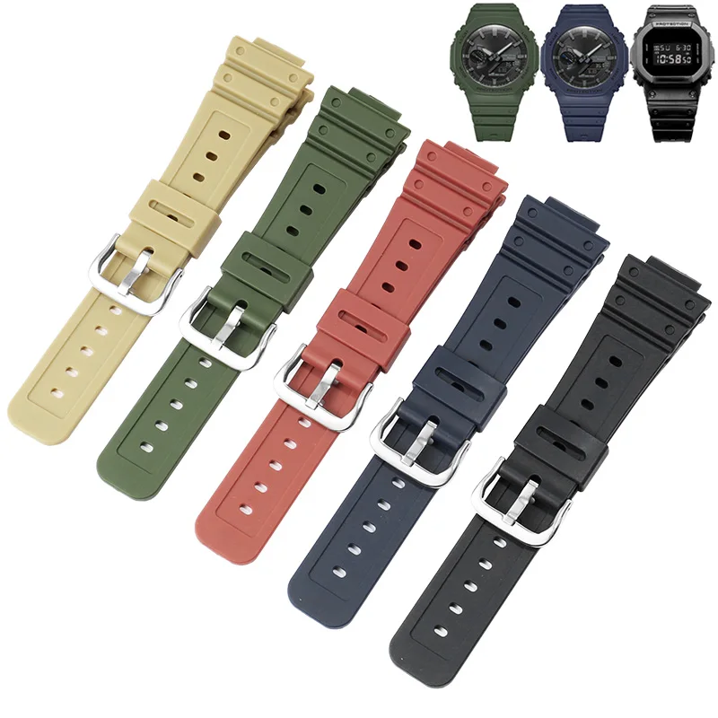 

Quality Rubber Watchband 16mm For Casio G-SHOCK DW 5600 6900 GM GA 2100 Silicone Watch Strap
