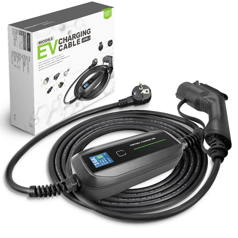 Заводская оптовая цена AC быстрый мобильный EVSE американский стандарт 16A EV зарядное устройство с разъемом типа 1 и Schuko 
Заводская оптовая цена AC быстрый мобильный EVSE американский стандарт 16A EV зарядное устройство с разъемом типа 1 и Schuko