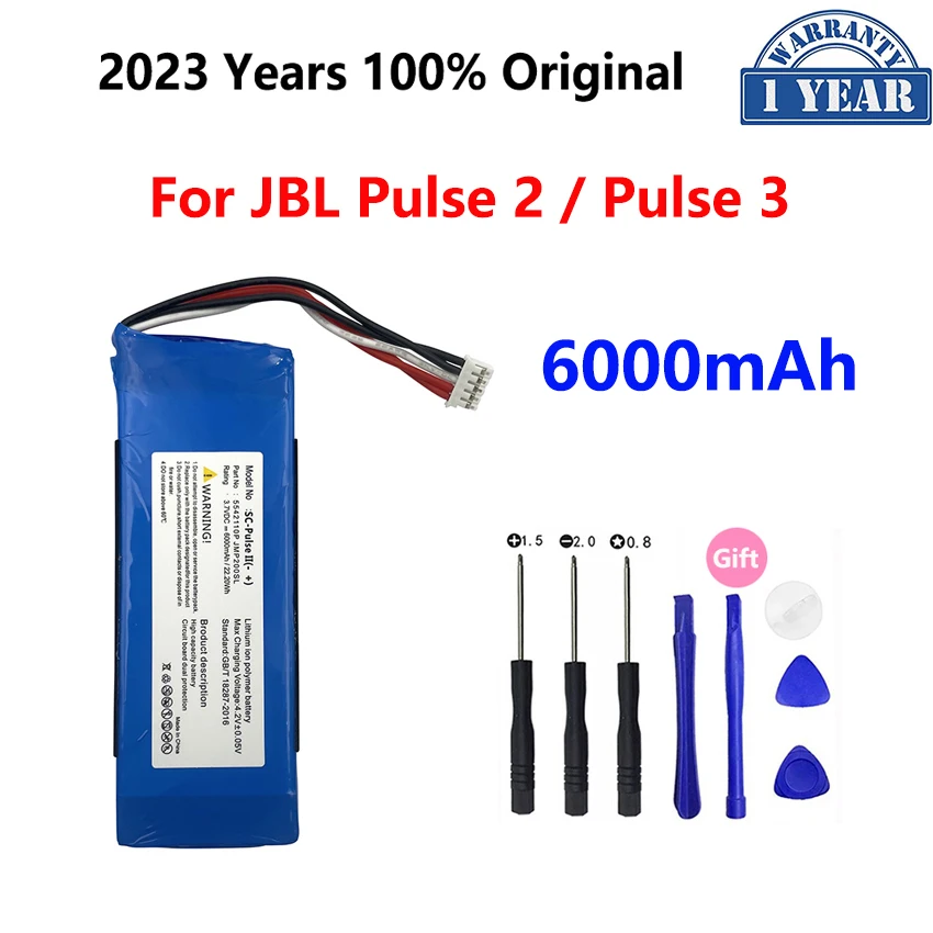 

100% Original 6000mAh Replacement Battery For JBL Pulse 2 3 II III Pulse2 Pulse3 Speaker Bateria Batteries