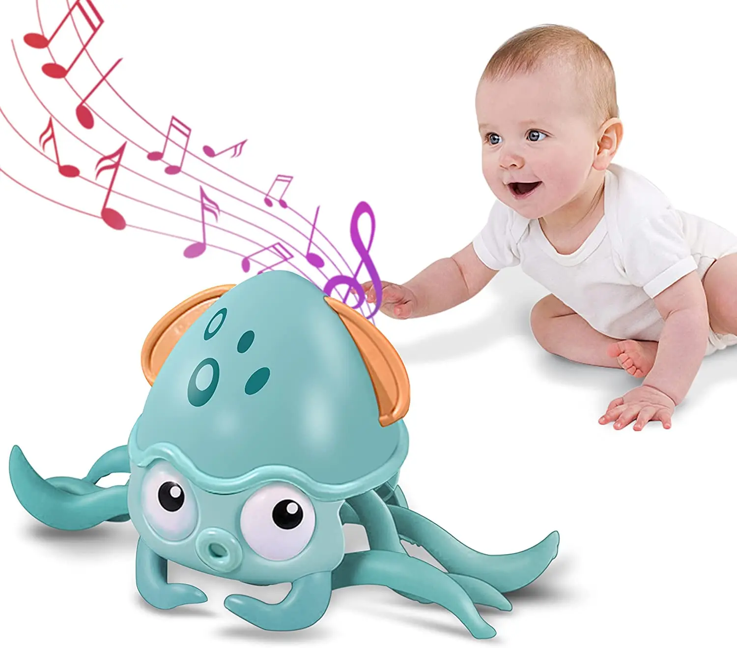 

Детский Электронный милый Краб для ползания, игрушка-осьминог, музыкальсветильник, Игрушки для раннего развития ребенка, подарок