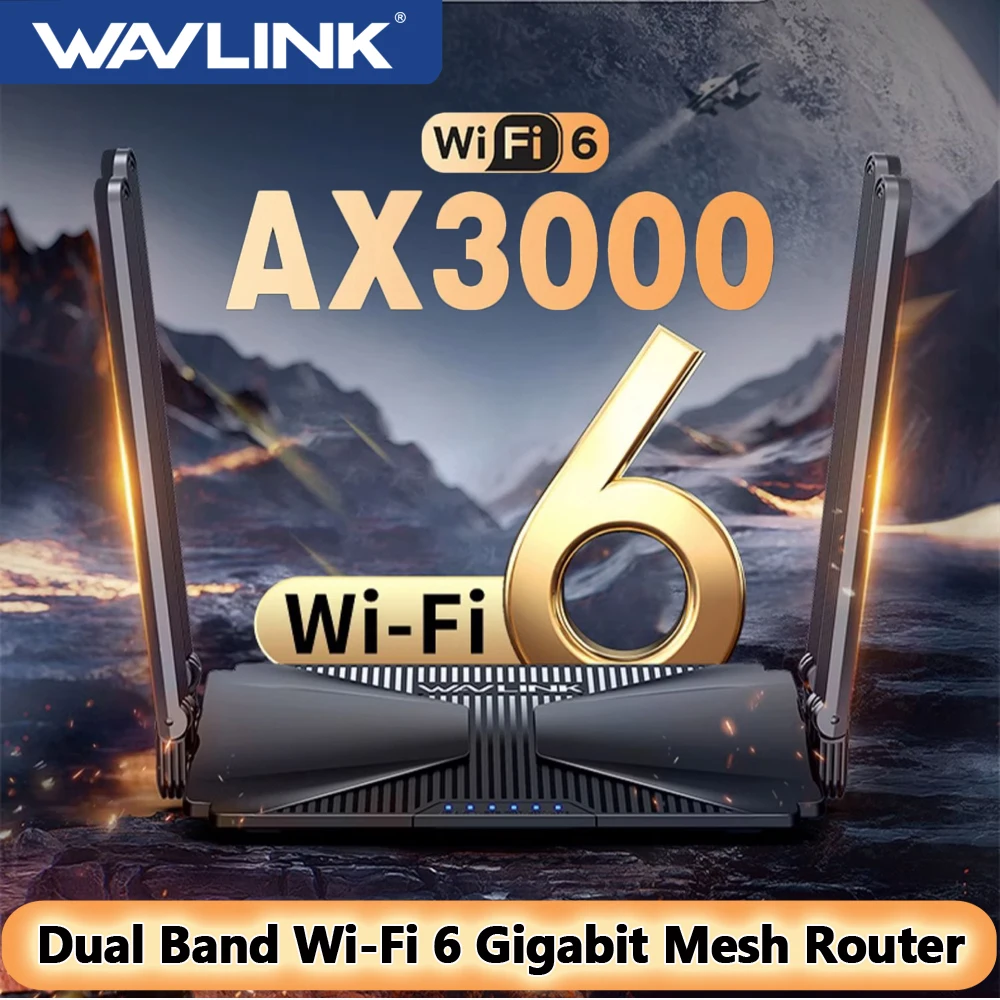 Wavlink AX3000 WiFi 6 Dual Band Mesh Router 802.11ax Wireless Gigabit Router for Gaming VR Wi-Fi 6 Router Support 160MHz&IPv6
Wavlink AX3000 WiFi 6 Dual Band Mesh Router 802.11ax Wireless Gigabit Router for Gaming VR Wi-Fi 6 Router Support 160MHz&IPv6