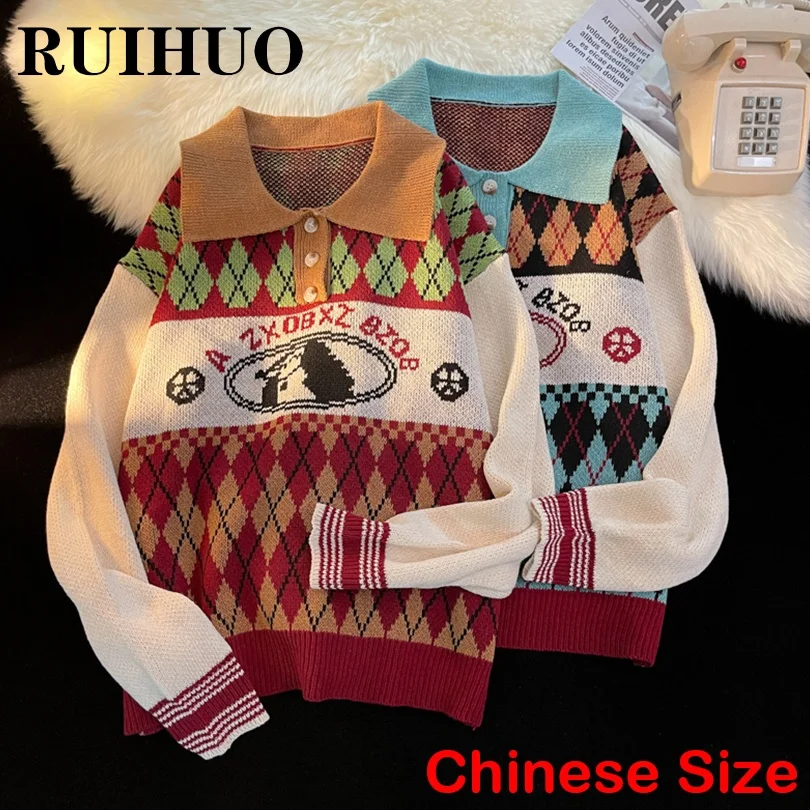 RUIHUO Plaid Sweater For Men Clothing Vintage Sweaters For Men Winter Clothes Pullover Men Knitwear 2XL 2022 Autumn New Arrivals
RUIHUO Plaid Sweater For Men Clothing Vintage Sweaters For Men Winter Clothes Pullover Men Knitwear 2XL 2022 Autumn New Arrivals