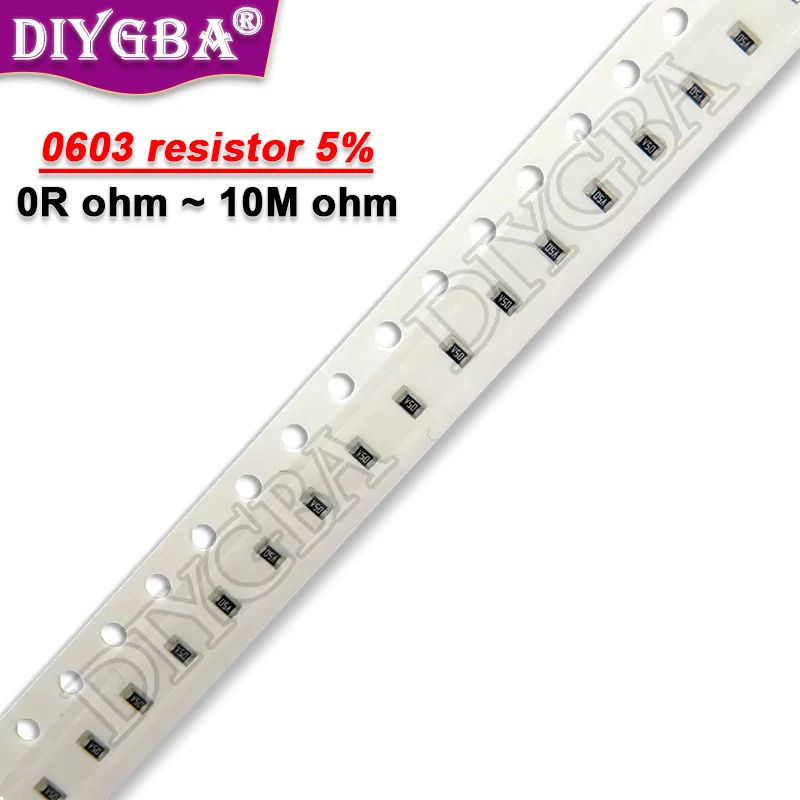 100PCS 5% 0603 SMD Resistor 0R ~ 10M 1/10W 0 1 10 100 150 220 330 470 ohm 1K 2.2K 10K 100K 1M 0R 1R 10R 100R 150R 220R 330R 470
100PCS 5% 0603 SMD Resistor 0R ~ 10M 1/10W 0 1 10 100 150 220 330 470 ohm 1K 2.2K 10K 100K 1M 0R 1R 10R 100R 150R 220R 330R 470