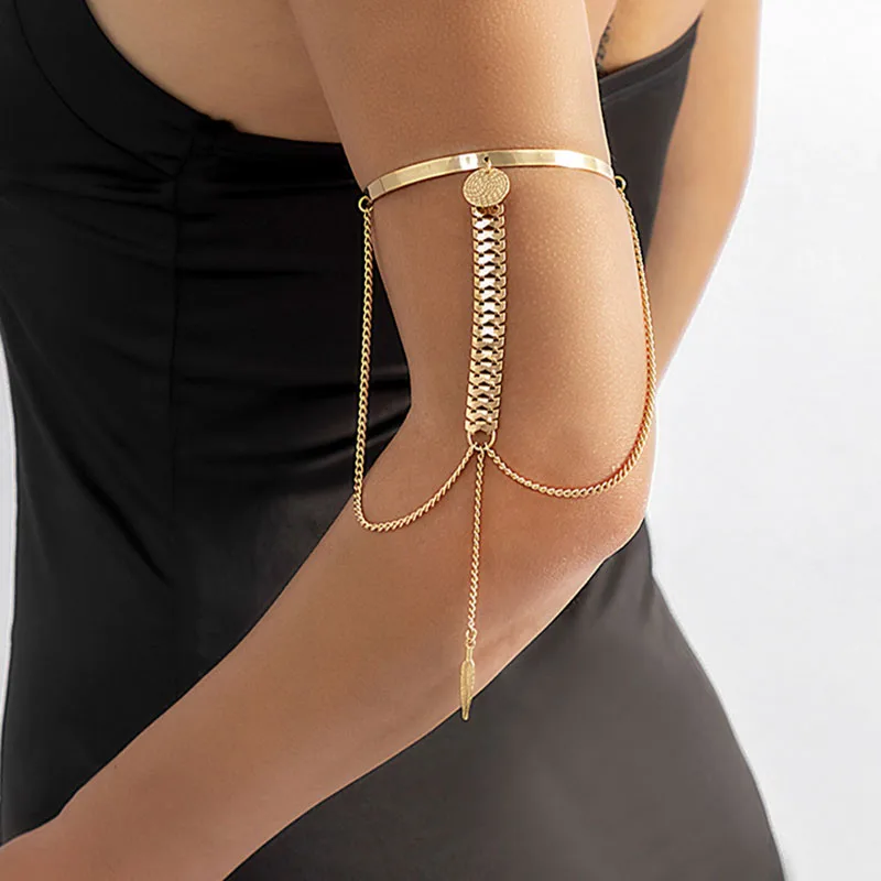 Bohemian Leaf Charms Upper Arm Bracelet Metal Leaves Tassel Pendants Arm Cuff Bangle Bracelets For Women Fashion Accessories
Bohemian Leaf Charms Upper Arm Bracelet Metal Leaves Tassel Pendants Arm Cuff Bangle Bracelets For Women Fashion Accessories