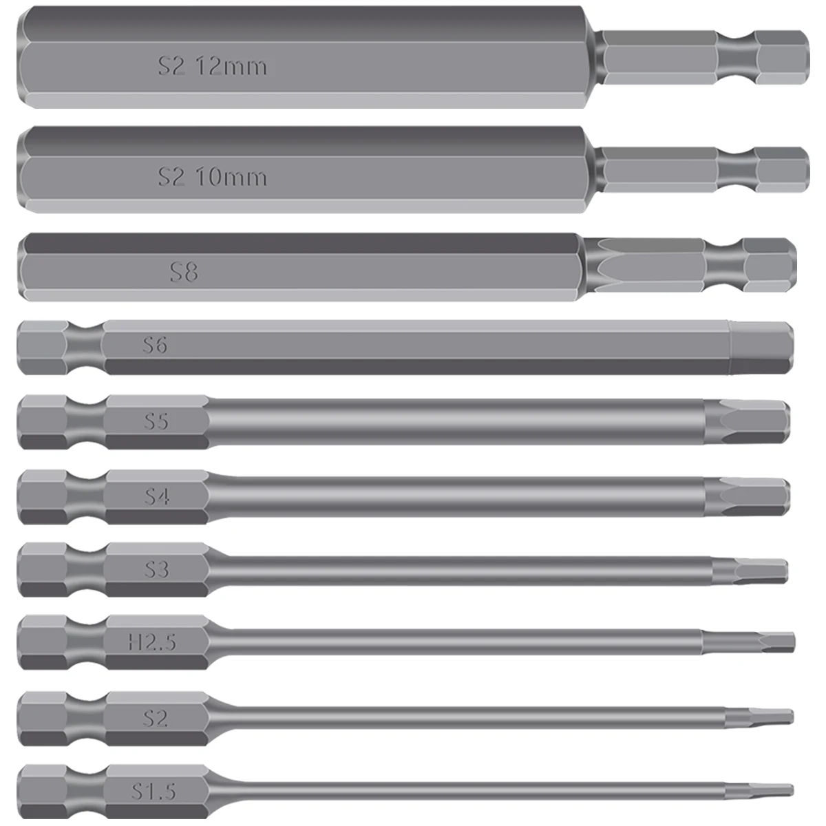 10Pcs 100mm Length Screwdriver Bit Set Hex Head Allen Wrench Drill Bit Set S2 Steel Metric Hex Bit Set Hex Key Screwdriver Set
10Pcs 100mm Length Screwdriver Bit Set Hex Head Allen Wrench Drill Bit Set S2 Steel Metric Hex Bit Set Hex Key Screwdriver Set