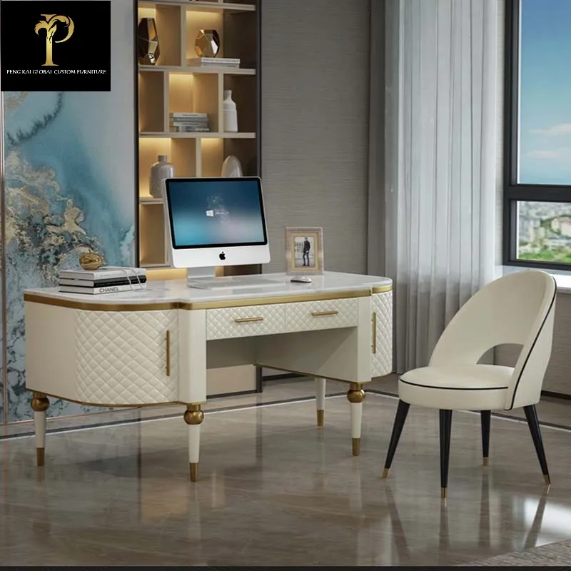 Light luxury desk Italian study furniture customized home computer desk desk desk European postmodern marble desk
Light luxury desk Italian study furniture customized home computer desk desk desk European postmodern marble desk