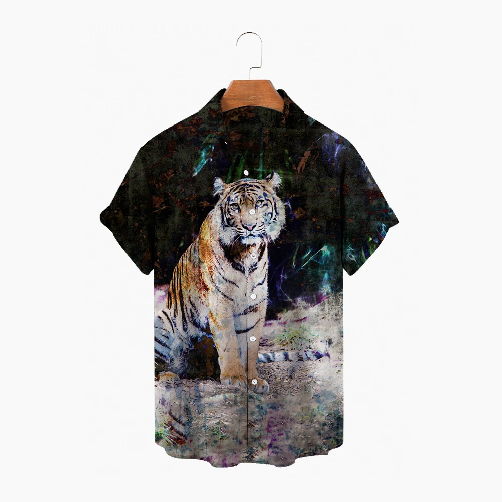 2022 Men's Shirts Men's Hawaiian Casual Single Button Shirts Tiger 3D Printed Short Sleeve Beach Tops
2022 Men's Shirts Men's Hawaiian Casual Single Button Shirts Tiger 3D Printed Short Sleeve Beach Tops