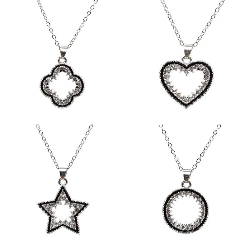 New Hollow Lucky Grass Necklaces for Women Fashion Temperament Shiny Heart-shaped Pentagram Pendant Party Jewelry
New Hollow Lucky Grass Necklaces for Women Fashion Temperament Shiny Heart-shaped Pentagram Pendant Party Jewelry