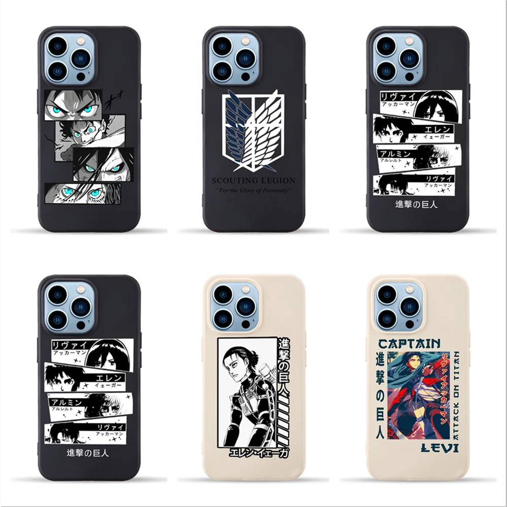 Japanese Anime Attack on Titan Original Liquid Silicone for iPhone 11 12 13 Pro Black White Cover for iPhone XR XS MAX 8 7 Plus
Japanese Anime Attack on Titan Original Liquid Silicone for iPhone 11 12 13 Pro Black White Cover for iPhone XR XS MAX 8 7 Plus