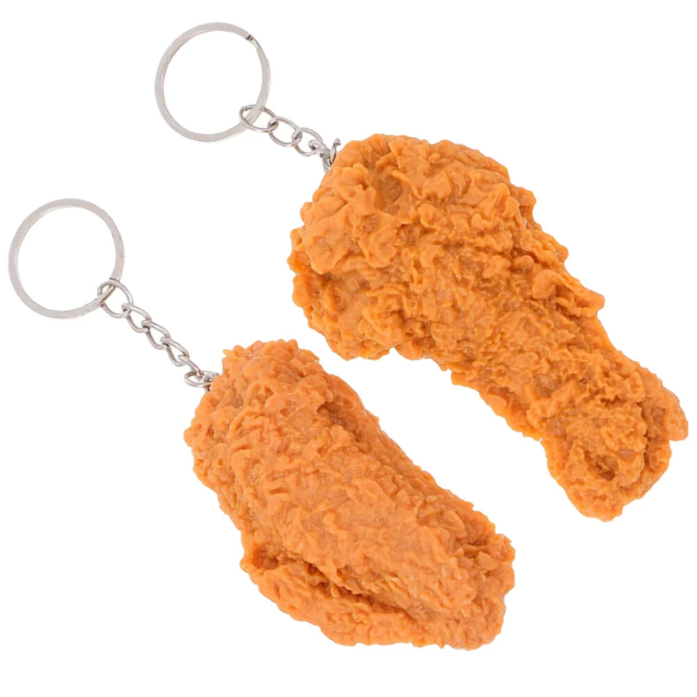 

Meat Fried Chicken Leg Key Ring Cooked Keyring Bag Decor Food Wing Car Keychains