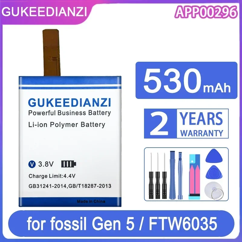 Сменный аккумулятор GUKEEDIANZI APP00296 530 мАч для ископаемых Gen 5/для Julianna HR FTW6035