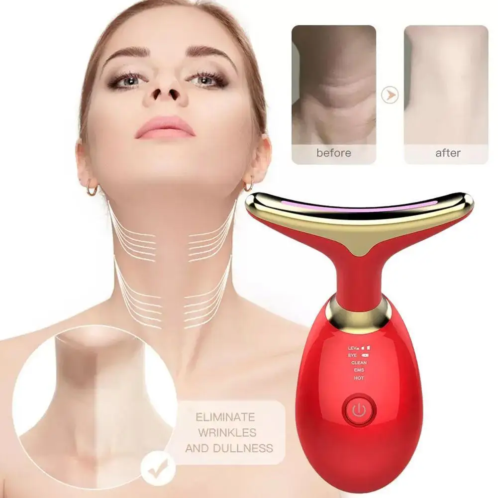 Neck Face Beauty Massager LED Photon Therapy Lifting Tighten Tools Double Care Skin Remove Massage Anti Instrument Chin Wri N6U7
Neck Face Beauty Massager LED Photon Therapy Lifting Tighten Tools Double Care Skin Remove Massage Anti Instrument Chin Wri N6U7