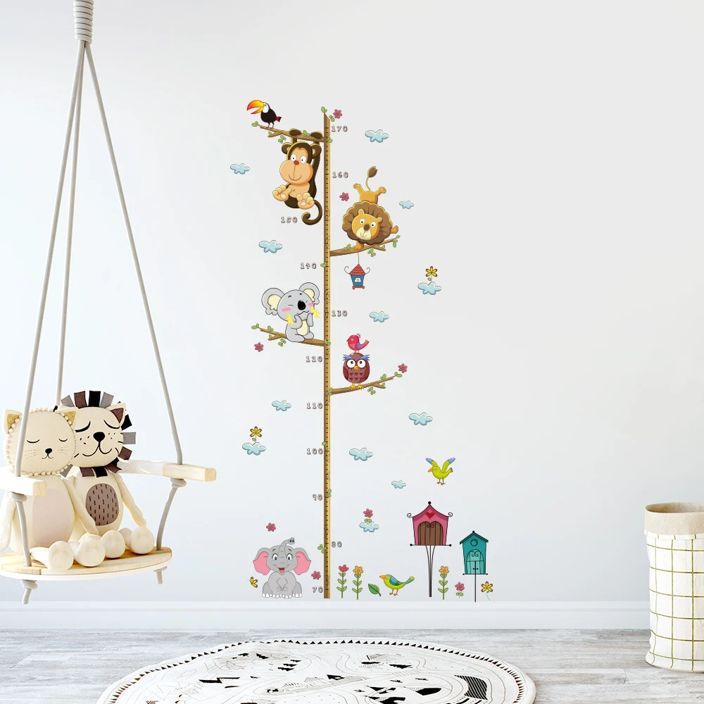 Kids Room Wall Sticker Cartoon Animals Lion Monkey Owl Elephant Height Measure Interior Decoration Growth Chart Wall Art
Kids Room Wall Sticker Cartoon Animals Lion Monkey Owl Elephant Height Measure Interior Decoration Growth Chart Wall Art