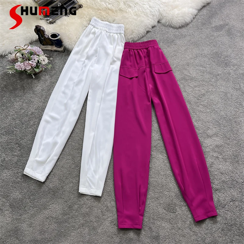 Sweatpants Women 2022 Summer New Casual Woman Solid Color Sports Harem Trousers Loose Pocket Elastic High Waist Sweat Pant
Sweatpants Women 2022 Summer New Casual Woman Solid Color Sports Harem Trousers Loose Pocket Elastic High Waist Sweat Pant