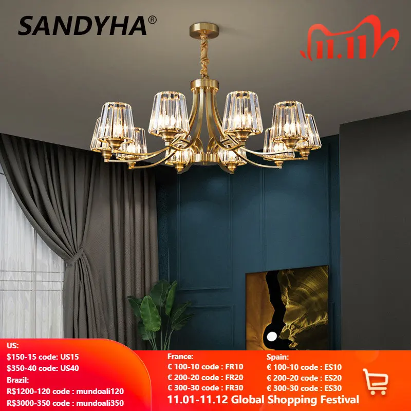 Современная хрустальная люстра SANDYHA, медный Роскошный домашний декор, освещение для гостиной, столовой, спальни
Современная хрустальная люстра SANDYHA, медный Роскошный домашний декор, освещение для гостиной, столовой, спальни