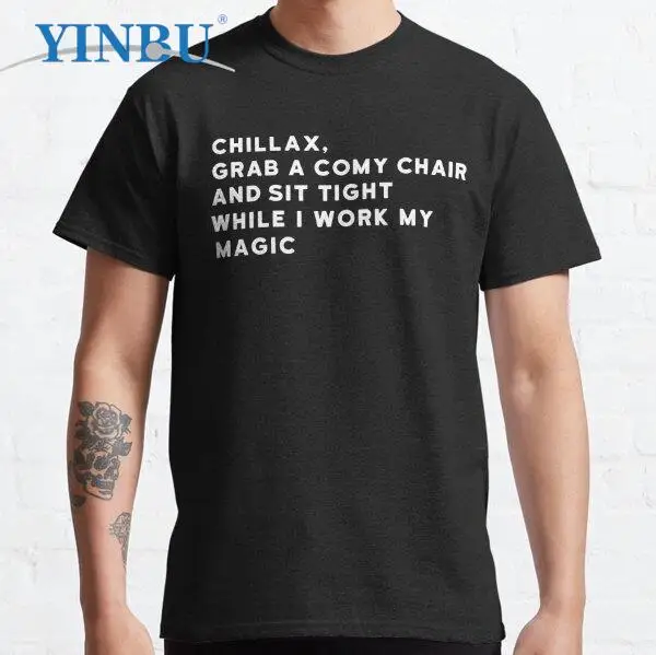 Keep Calm Sit Down And Let Me Work My Magic Men's t-shirt 2023 new in YINBU Brand Graphic Tee
Keep Calm Sit Down And Let Me Work My Magic Men's t-shirt 2023 new in YINBU Brand Graphic Tee