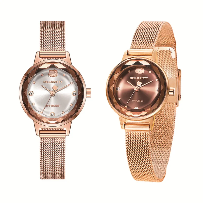 Hello Kitty Original Quartz Watch Metal Material Ladies Inlaid Rhomboid Rhinestones High Quality Cartoon Watch Birthday Gift 
Hello Kitty Original Quartz Watch Metal Material Ladies Inlaid Rhomboid Rhinestones High Quality Cartoon Watch Birthday Gift